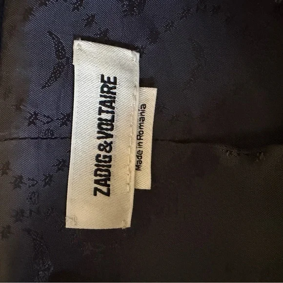 Zadig & Voltaire Black Wool Coat - with metal stud detail along collar and cuffs - Picture 7 of 8